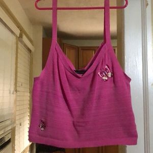 Pink butterfly crop top